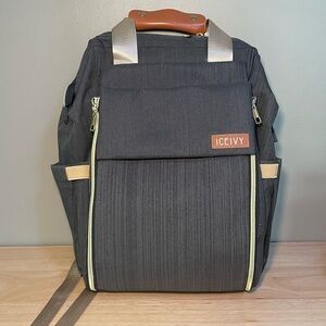 IceIvy Diaper Bag Multi-Function Large Capacity And Durable Gray